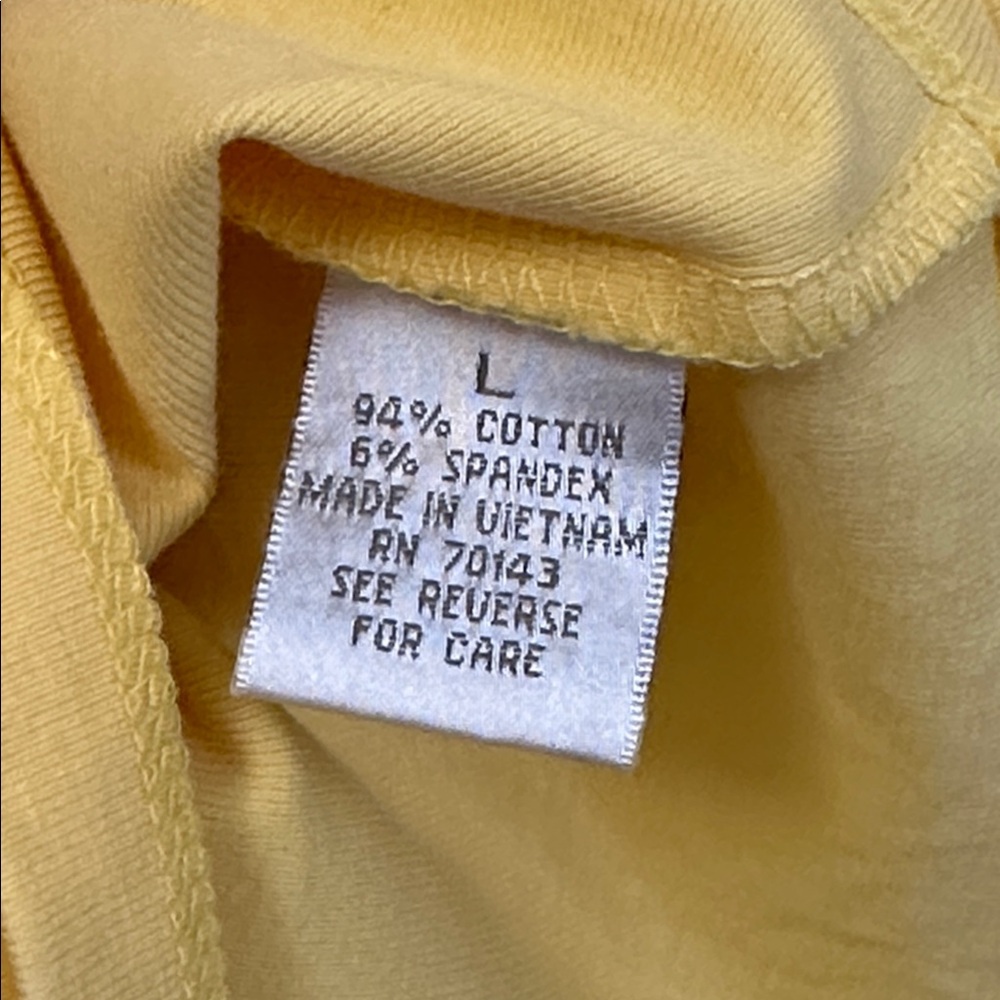 Bright Yellow Scoop Neck Sleeveless Tank Top Sz L - Picture 4 of 4